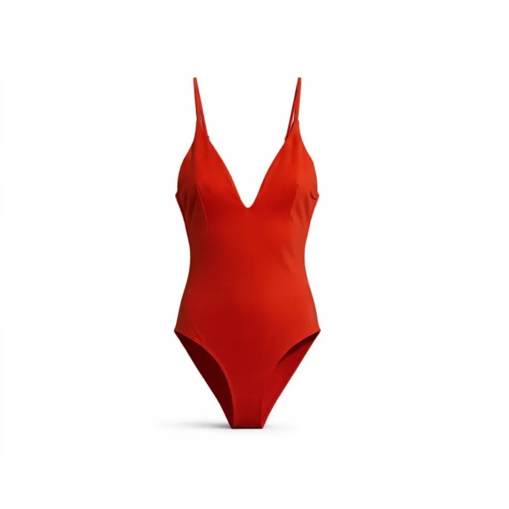 Vibrant Red One Piece Swimsuit
